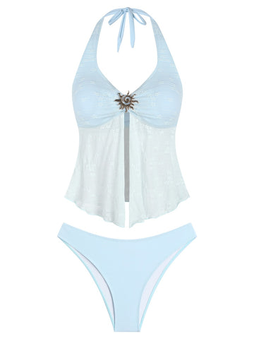 Starfish Decorated Tankini Swimsuit Set