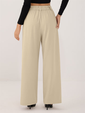 ZAFUL Womens Wide Leg Pants High Elastic Waisted Business Casual Trousers Work Dress Pants