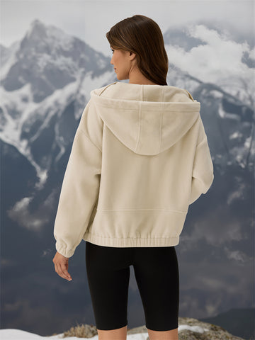 ZAFUL Womens Fleece sherpa 2025 Coats with Pockets Oversized Trendy Fuzzy Hooded pullover for Winter-AMZ