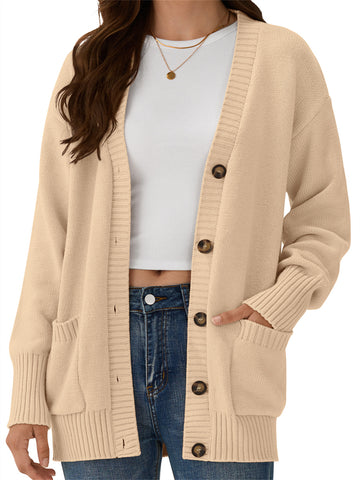 ZAFUL Women's Cardigan Trendy Button down Knit Sweaters Open Front Fall Casual Outerwear-AMZ