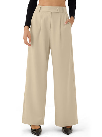 ZAFUL Womens Wide Leg Pants High Elastic Waisted Business Casual Trousers Work Dress Pants