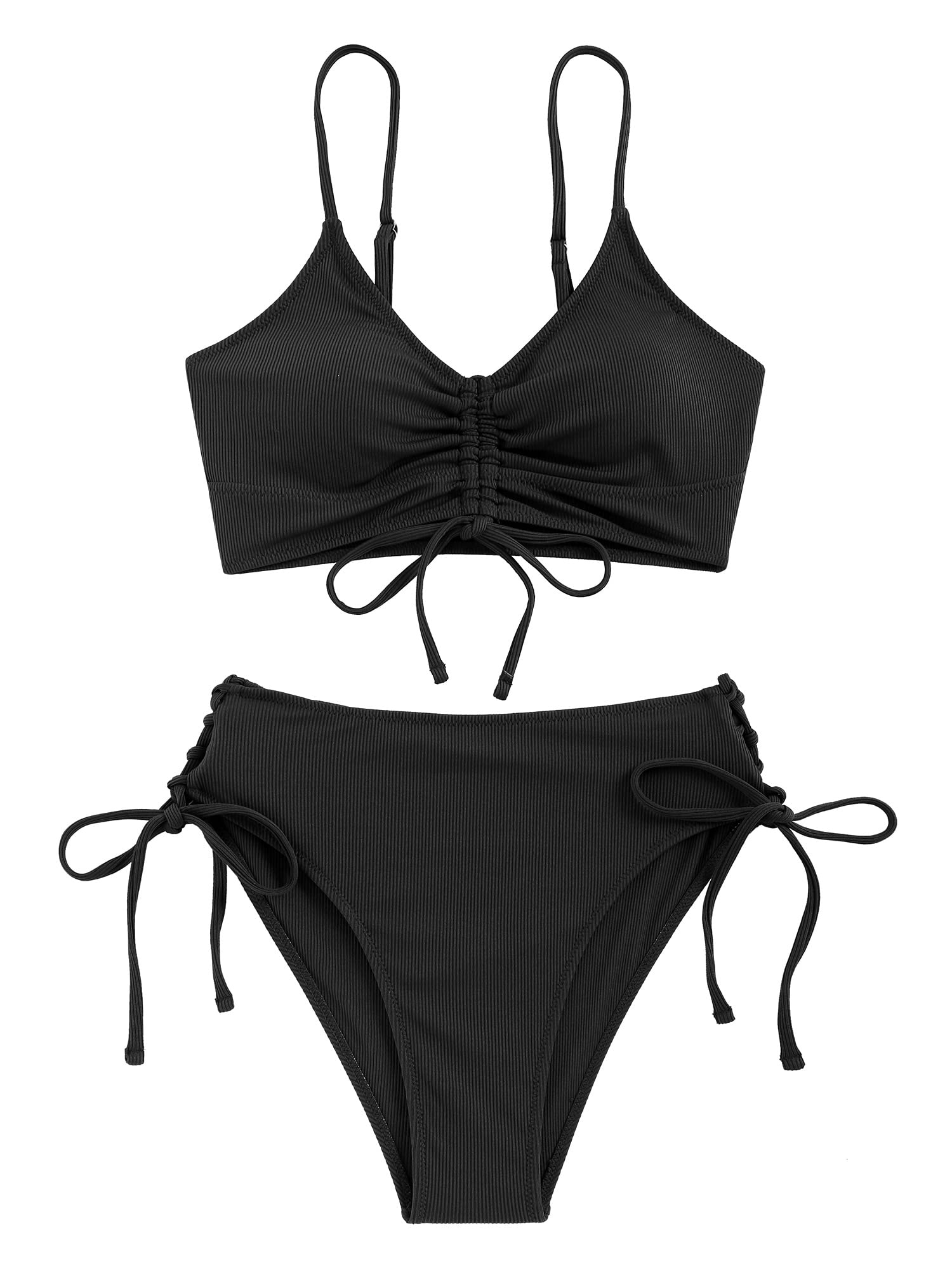 Ruffle-Tie-Bikini-Set-Black-1