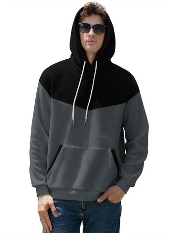 ZAFUL Hooded Sweatshirt Long Sleeve Pullover Splicing Sweatshirts with Front Pocket 2024 Unisex Hoodies