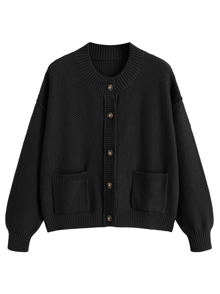 ZAFUL Cardigan Sweater for Women with Pockets Button Down Cropped Cardigan