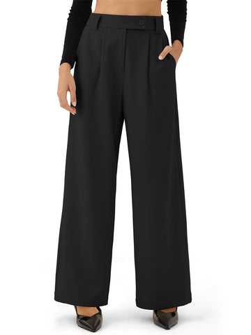 ZAFUL Womens Wide Leg Pants High Elastic Waisted Business Casual Trousers Work Dress Pants