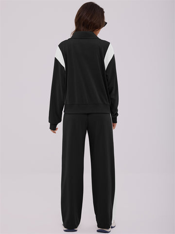 ZAFUL Women's Sweatsuits 2 Piece Outfits Zip Up Pullover Baggy Sweatpants