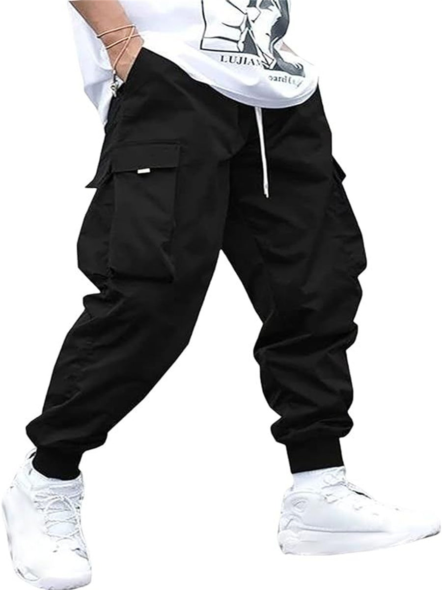 ZAFUL Men's Flap Pocket Drawstring Techwear Cargo Pants Athletic Elastic Joggers Sweatpants