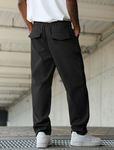 ZAFUL Men's Outdoor Cargo Hiking Pants Tactical Pants Elastic Waist Twill Pants with 6 Pockets