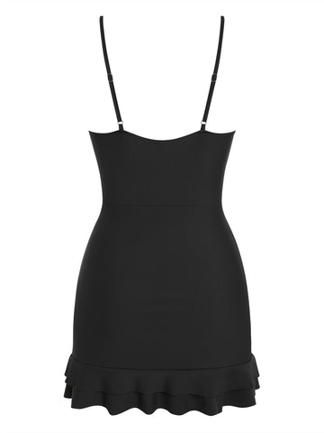 ZAFUL Women's One Piece Swim Dress Tummy Control Bathing Suit Adjustable Straps Swimdress