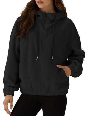 ZAFUL Womens Fleece sherpa 2025 Coats with Pockets Oversized Trendy Fuzzy Hooded pullover for Winter-AMZ