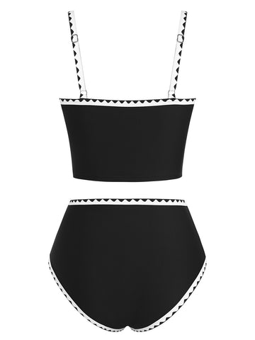 ZAFUL Women's High-Waisted Color Block 2 Piece Swimsuit