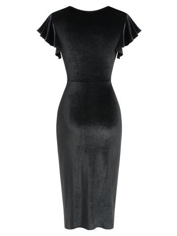 ZAFUL Women's Ruffle Sleeve Bodycon Party Dress