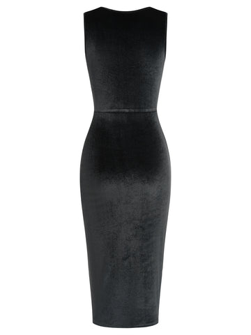 ZAFUL Women's Sleeveless Bodycon Velvet Dress Party Dress