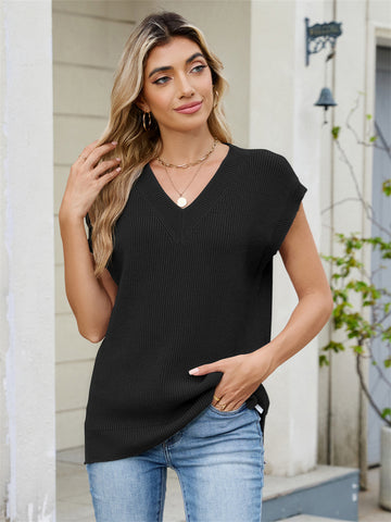 ZAFUL Womens V Neck Sweater Vest Sleeveless Tank Top Pullover