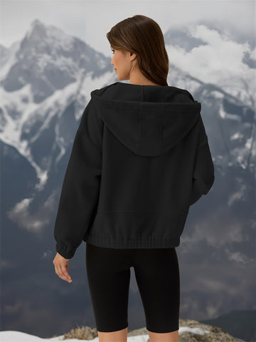 ZAFUL Womens Fleece sherpa 2025 Coats with Pockets Oversized Trendy Fuzzy Hooded pullover for Winter-AMZ