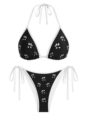 ZAFUL Bikini Set for Women Bathing Suit High Waisted Triangle V Neck Two Pieces Swimsuit