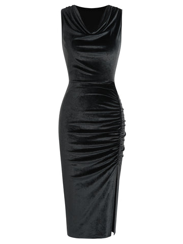 ZAFUL Women's Sleeveless Bodycon Velvet Dress Party Dress