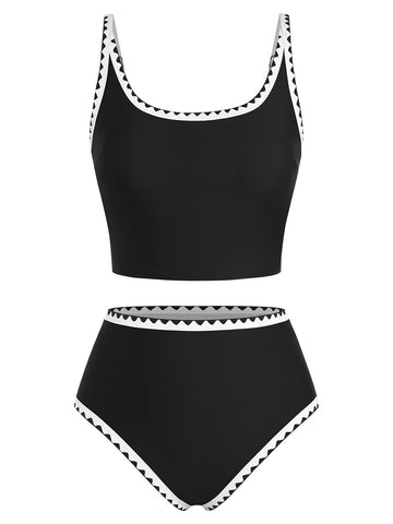 ZAFUL Women's High-Waisted Color Block 2 Piece Swimsuit