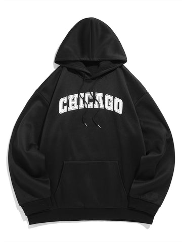 ZAFUL Men's Hoodie Long Sleeves Letter Print Sweatshirt with Pockets