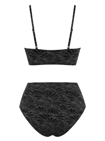 ZAFUL Women's Tummy Control Bikini Set 2 Piece Keyhole Bathing Suit