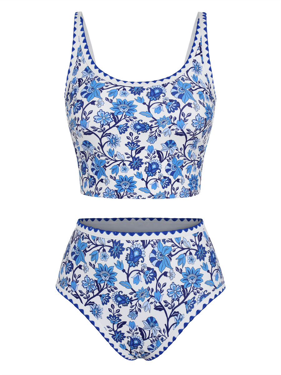 ZAFUL Women's High-Waisted Color Block 2 Piece Swimsuit