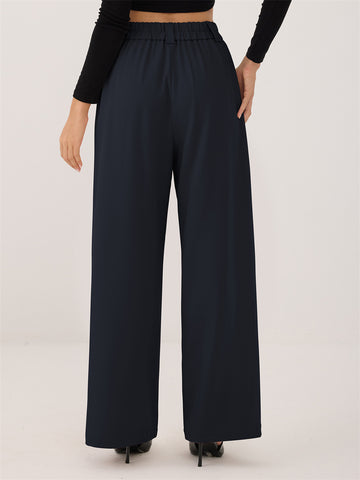 ZAFUL Womens Wide Leg Pants High Elastic Waisted Business Casual Trousers Work Dress Pants