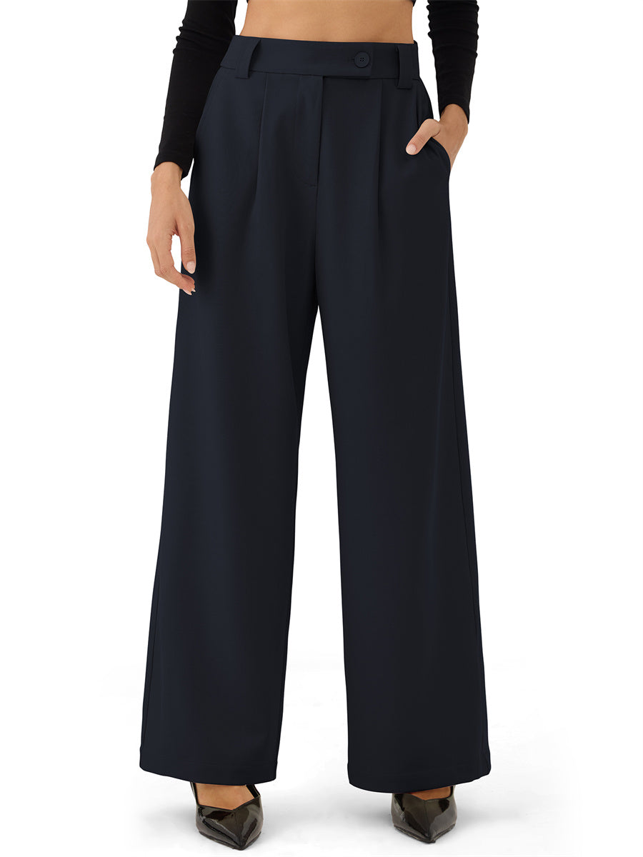 ZAFUL Womens Wide Leg Pants High Elastic Waisted Business Casual Trousers Work Dress Pants