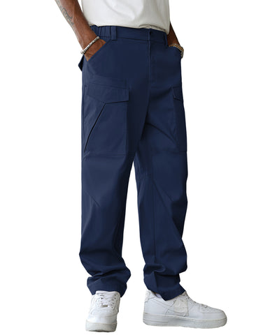 ZAFUL Men's Outdoor Cargo Hiking Pants Tactical Pants Elastic Waist Twill Pants with 6 Pockets