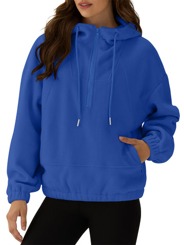 ZAFUL Womens Fleece sherpa 2025 Coats with Pockets Oversized Trendy Fuzzy Hooded pullover for Winter-AMZ