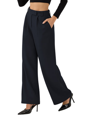 ZAFUL Womens Wide Leg Pants High Elastic Waisted Business Casual Trousers Work Dress Pants