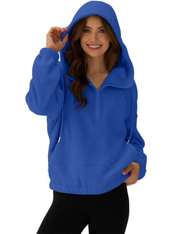 ZAFUL Womens Fleece sherpa 2025 Coats with Pockets Oversized Trendy Fuzzy Hooded pullover for Winter-AMZ