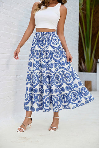 Boho A-Line Flared Skirt