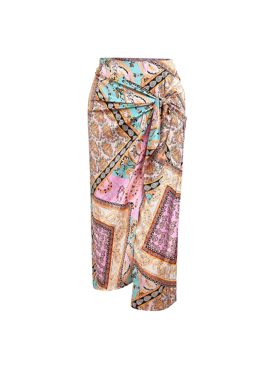 Bohemian-High-Waisted-Bustle-Skirt-Pink-1