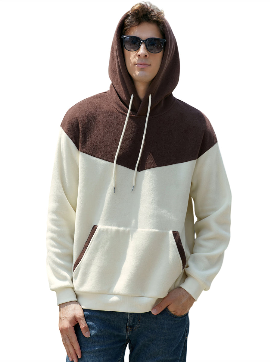 ZAFUL Hooded Sweatshirt Long Sleeve Pullover Splicing Sweatshirts with Front Pocket 2024 Unisex Hoodies