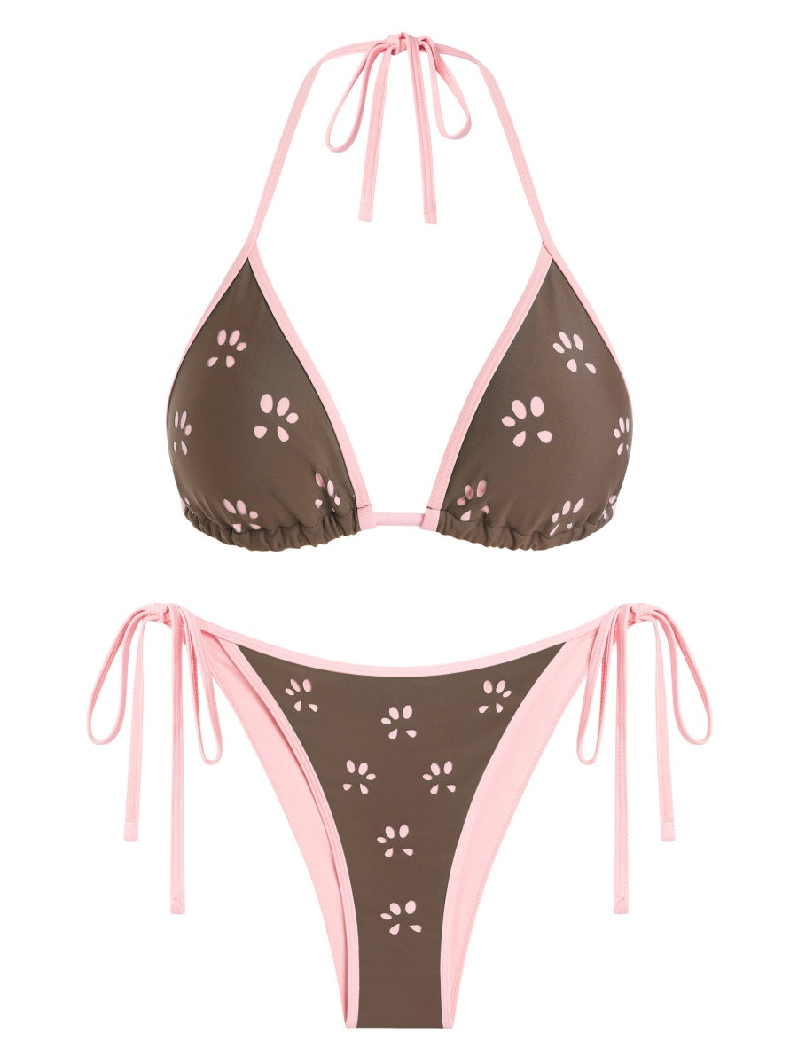 ZAFUL Bikini Set for Women Bathing Suit High Waisted Triangle V Neck Two Pieces Swimsuit