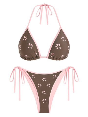 ZAFUL Bikini Set for Women Bathing Suit High Waisted Triangle V Neck Two Pieces Swimsuit