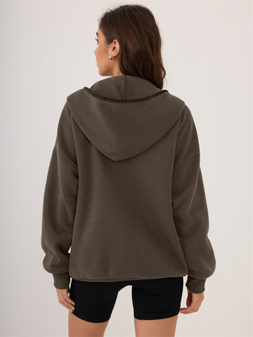 ZAFUL Women's Zip Up Hoodie Long Sleeve Sweatshirt Fall Outfit