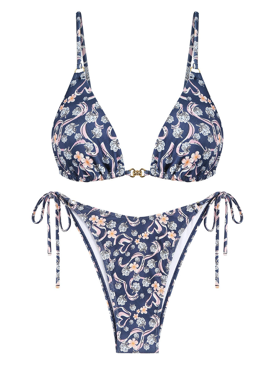 Buckle Tribal Ring Triangle Bikini Sets