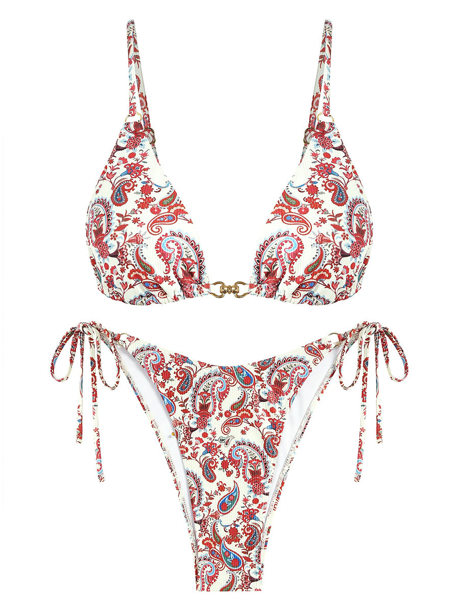 Buckle Tribal Ring Triangle Bikini Sets