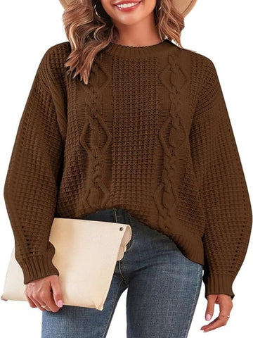 Cable-Knit-Sweater-Deep Coffee