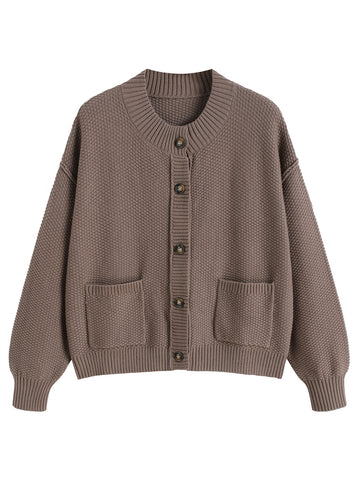 ZAFUL Cardigan Sweater for Women with Pockets Button Down Cropped Cardigan
