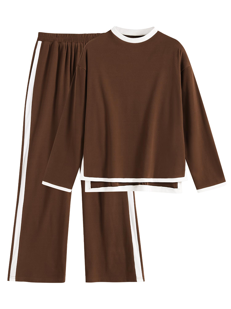 Casual-Sportswear-Sets-Brown-2