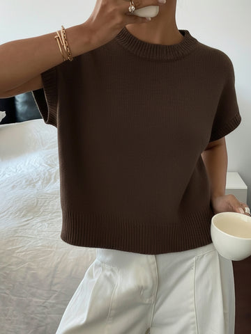 Fashion Cap Sleeve Knit Vest