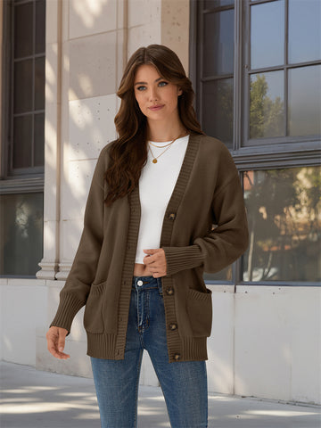 ZAFUL Women's Cardigan Trendy Button down Knit Sweaters Open Front Fall Casual Outerwear-AMZ