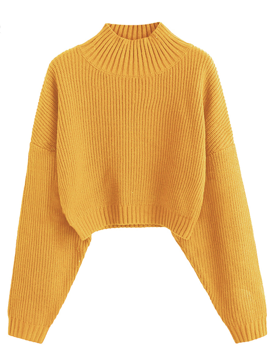 Cropped-Turtleneck-Sweater-Yellow