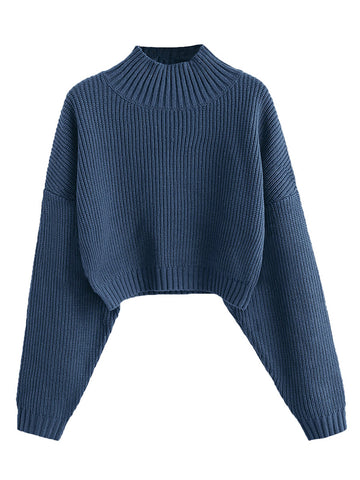 Cropped-Turtleneck-Sweater-Slate Blue