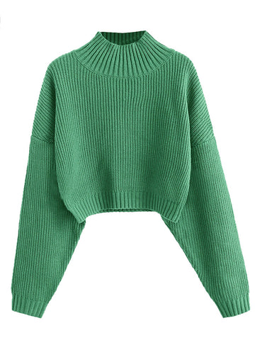 Cropped-Turtleneck-Sweater-Cyan Opaque