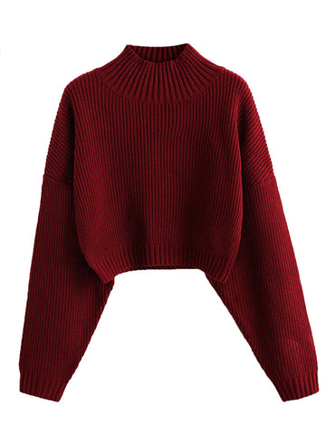 Cropped-Turtleneck-Sweater-Red