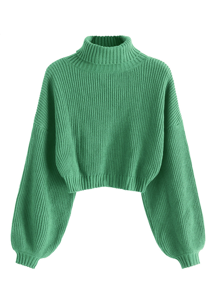Cropped-Turtleneck-Sweater-Sea Green