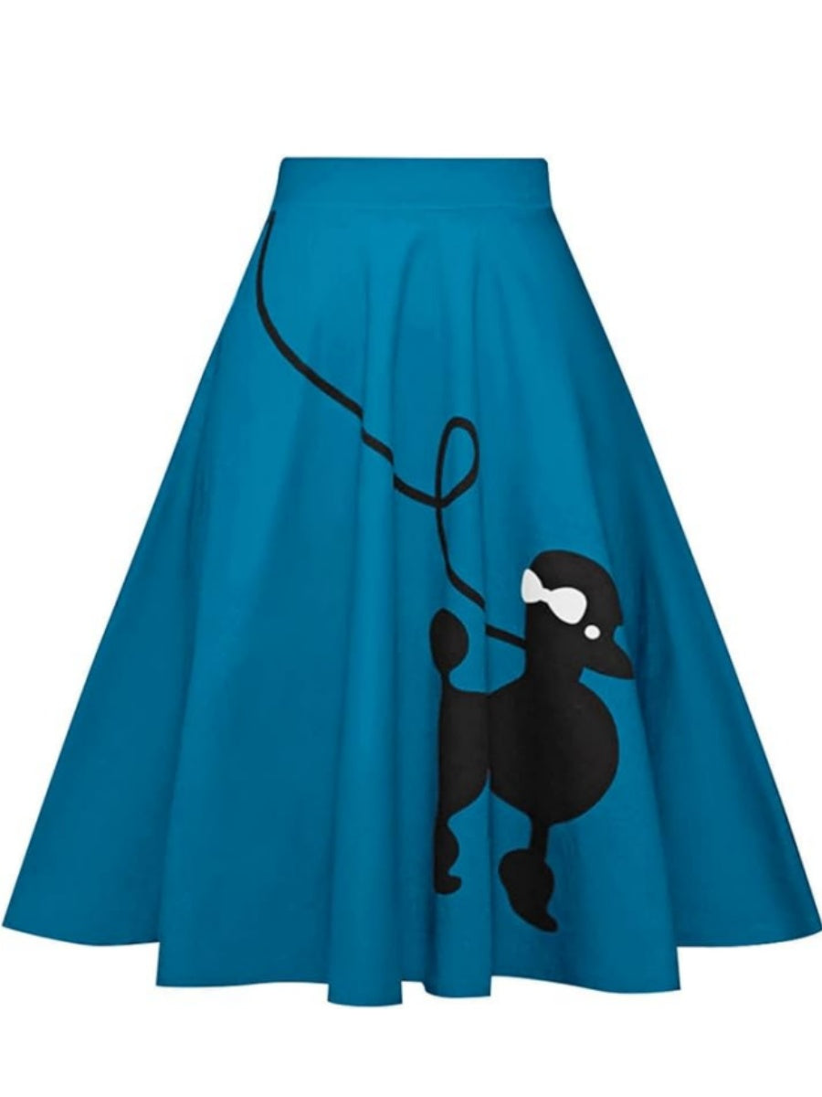 Women's High Waist A-Line Pleated Skirt